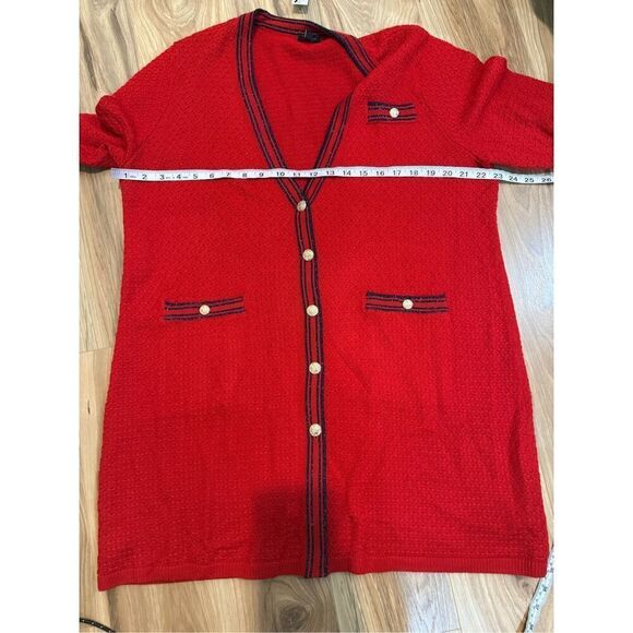 Talbots NWT LUREX TIPPED LONG CARDIGAN sz XL petite - Picture 5 of 6